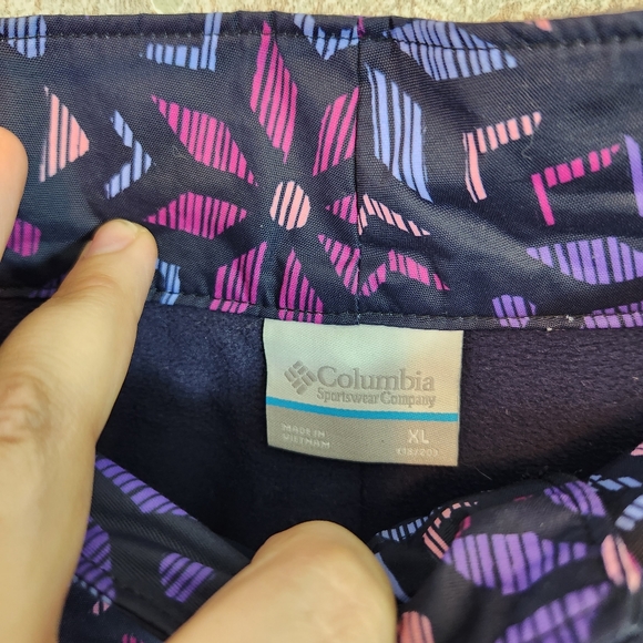Columbia Big Girls Snowpants Black Pink Purple Aztec Print Size XL 18/20 - Picture 2 of 12